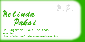 melinda paksi business card